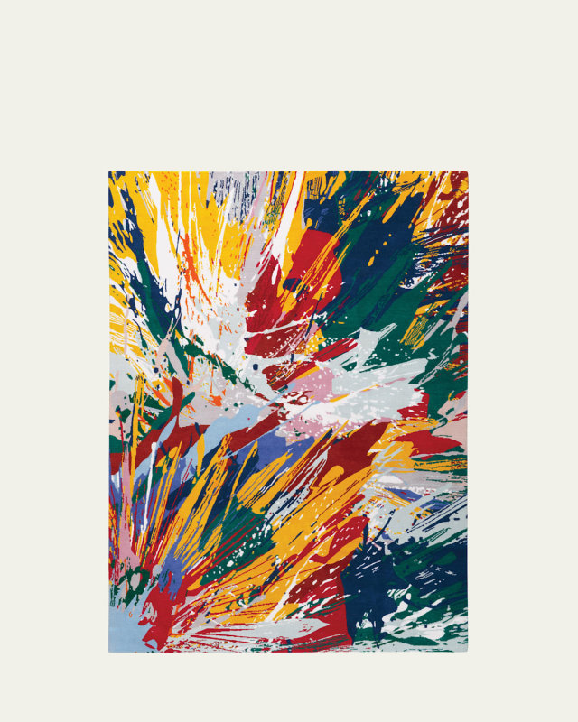 Splatter Bright Hand-Knotted Rug, 6' x 9'